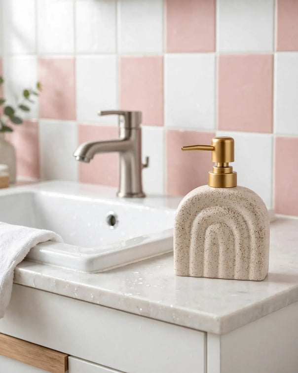 Rainbow Ceramic Soap Dispenser, Sand Beige
