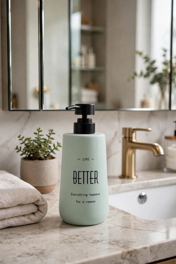 Nordic Ceramic Matte Soap Dispenser, Aqua Green