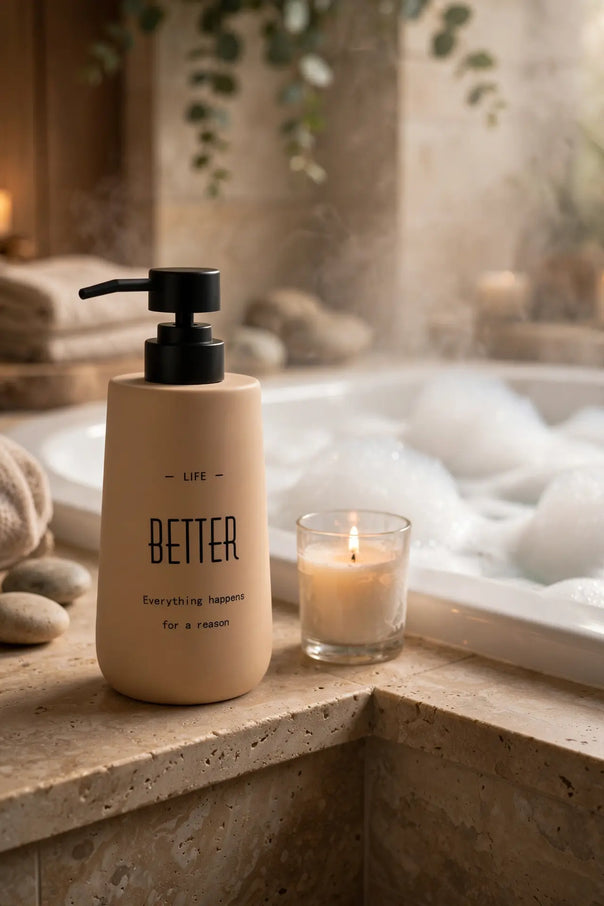 Nordic Ceramic Matte Soap Dispenser, Latte