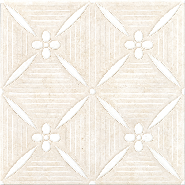 Glacier White Carved and Painted Marble 3D Tiles – 6 × 6 Inch