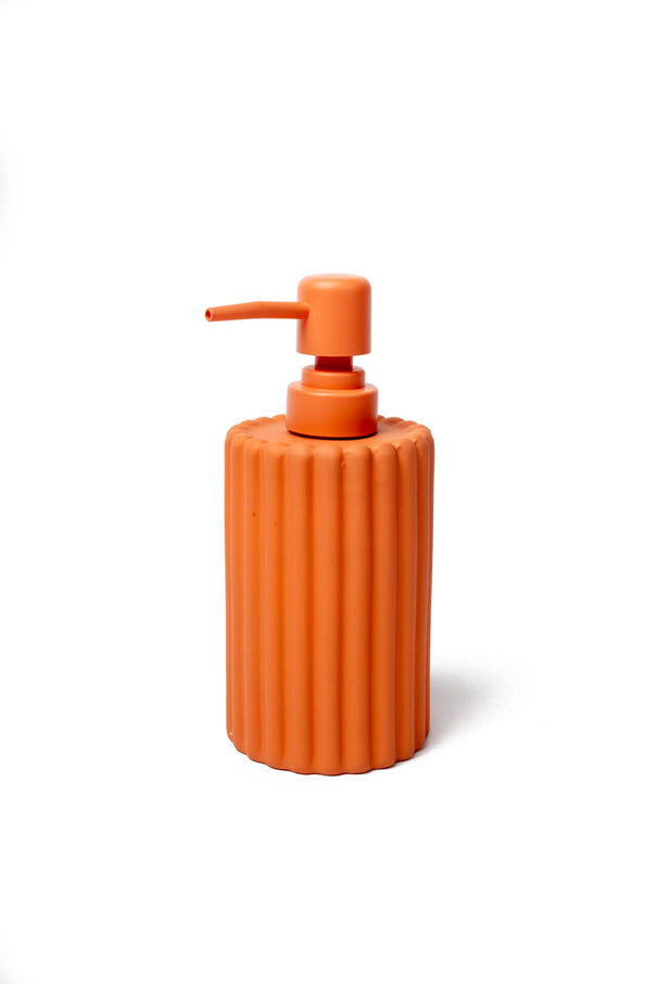 Flute Matte Textured Soap Dispenser, Orange