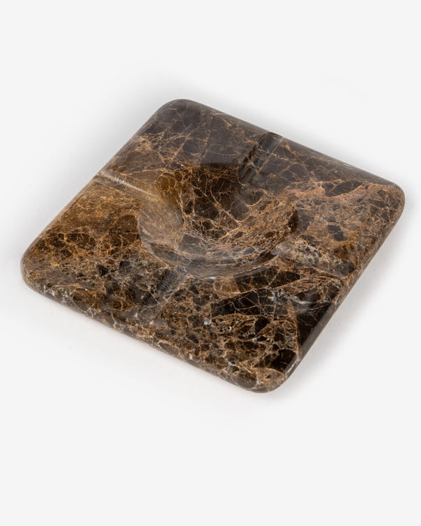 Grain Marble Ashtray, Emperador (11 x 11 cm)