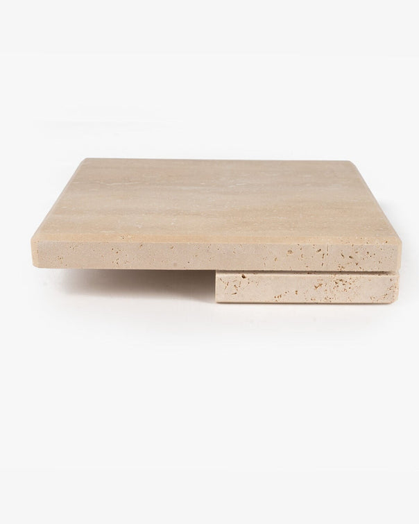 Nuvé Marble Square Serving Stand, Travertine (20 x 20 cm)