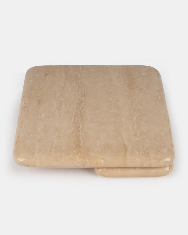 Nova Marble Square Serving Stand, Travertine (20 x 20 cm)