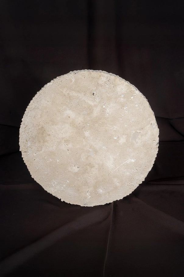 round travertine serving plate
