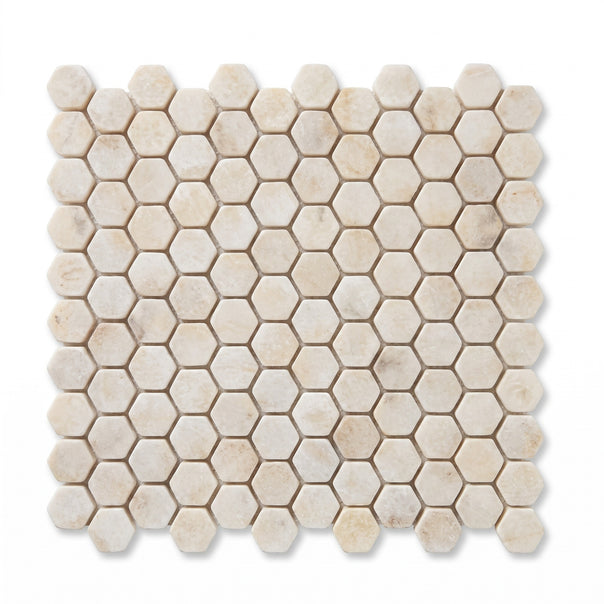 Golden 1" Hexagon Mosaic Tile, Tumbled