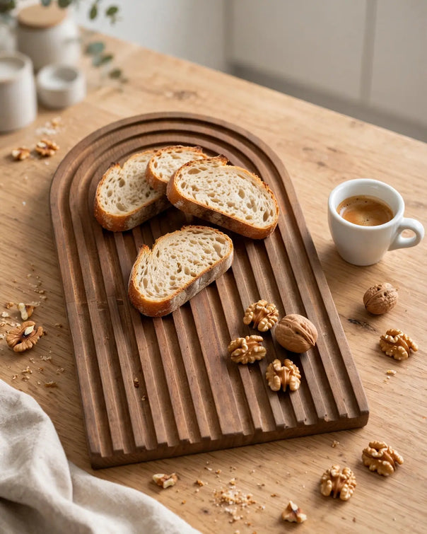 Rainbow Oval Wooden Serving Board, Walnut (24 x 14 cm)
