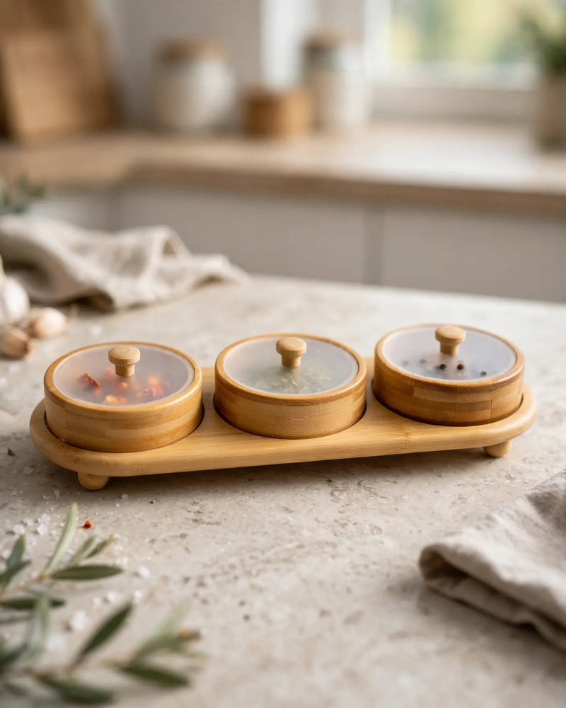 Natura 3-Bowl Lidded Snack Set