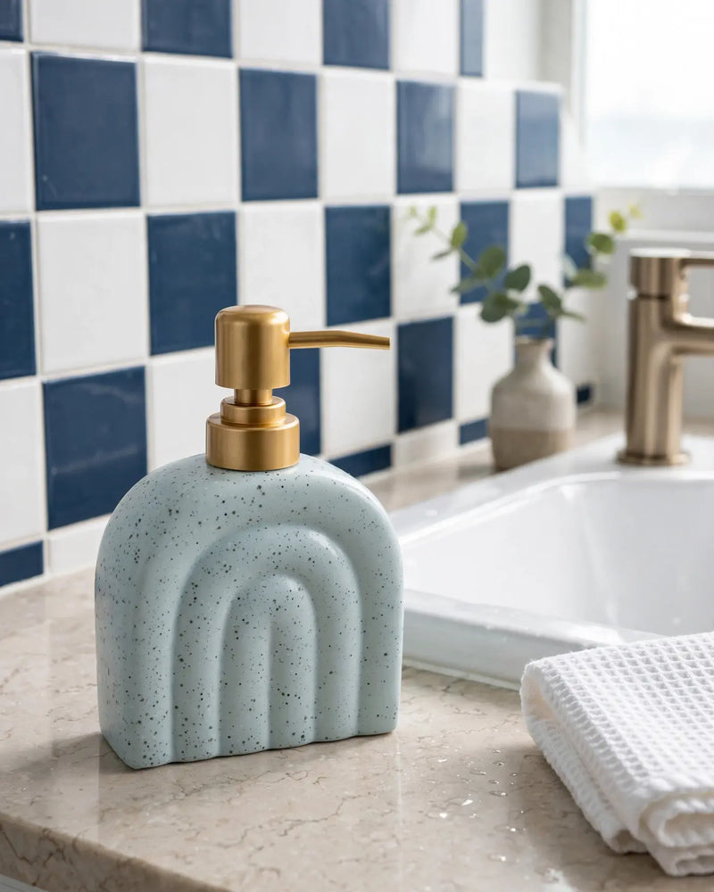 Rainbow Ceramic Soap Dispenser, Ice Blue