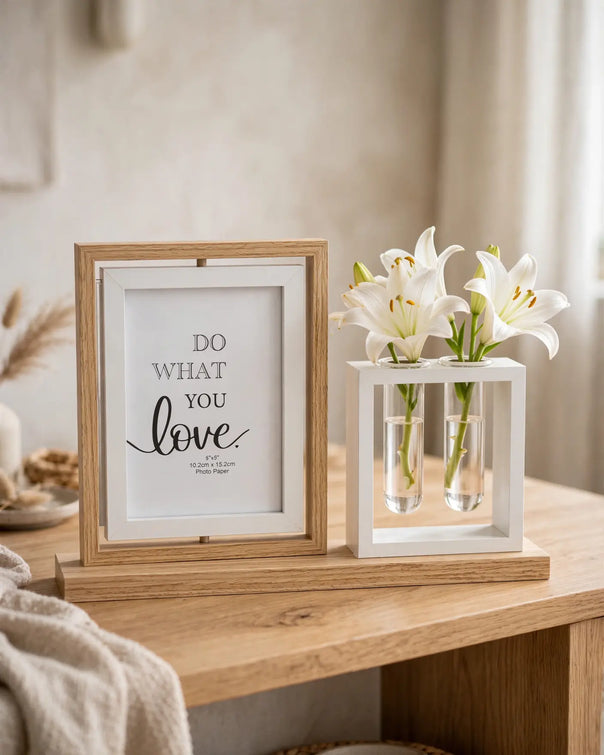 Rotary 360 Rotating Photo Frame and Vase