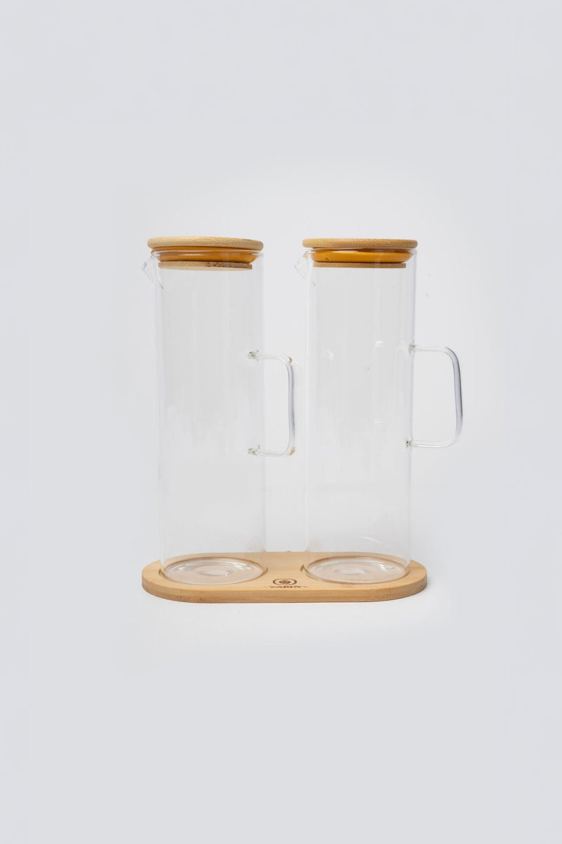 Pure Glass Oil and Vinegar Cruet Set of 2