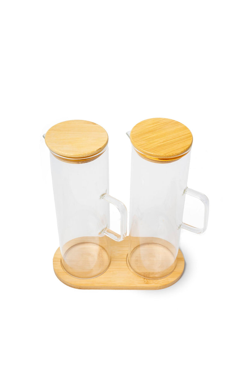 Pure Glass Oil and Vinegar Cruet Set of 2