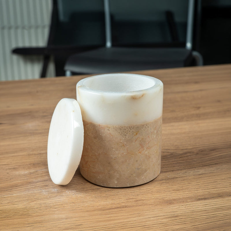 Bicolore Marble Box with Lid