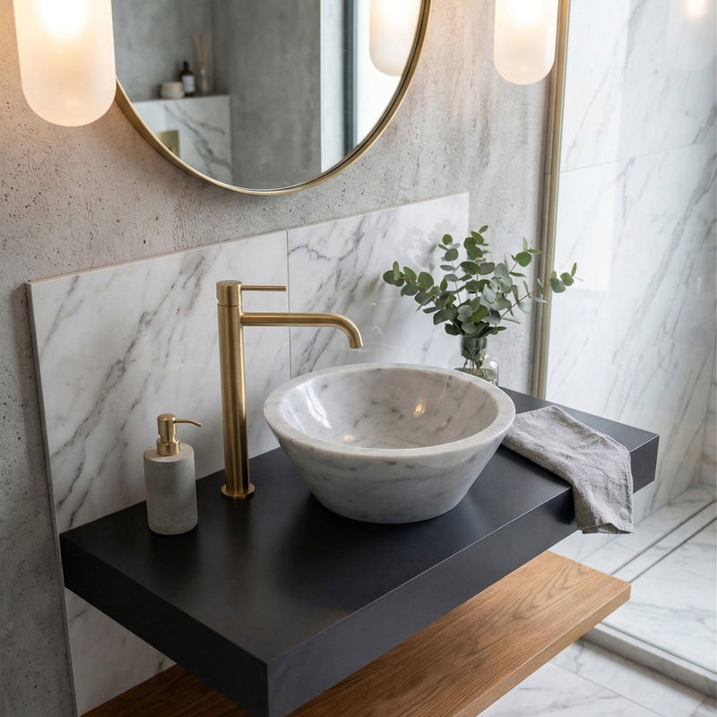 Solid Marble Vessel Sink
