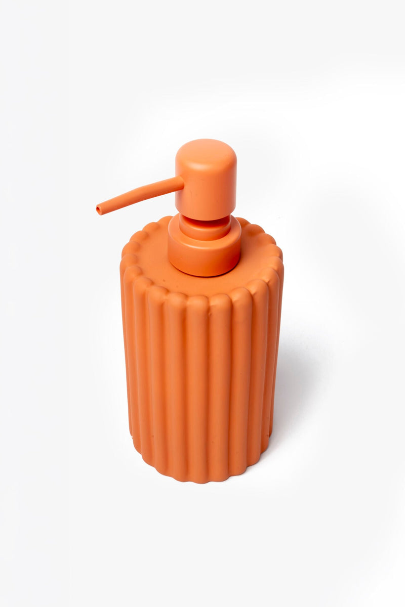 Flute Matte Textured Soap Dispenser, Orange