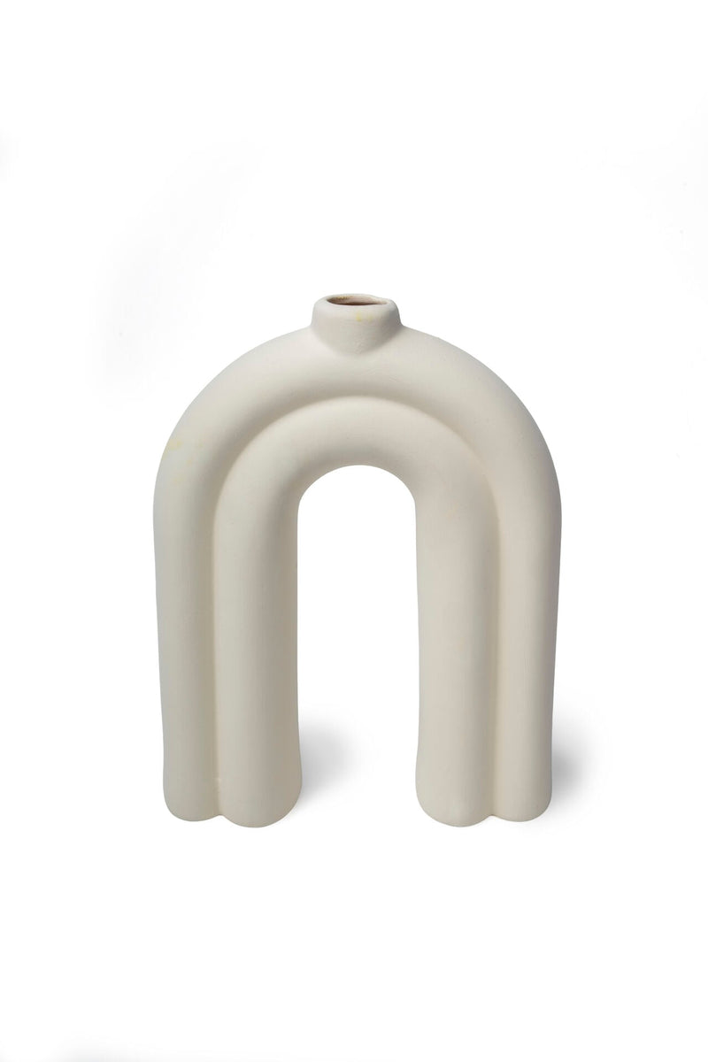 Arc Ceramic Arch Vase, White