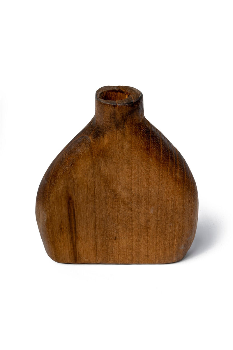 Forest Oval Rustic Vase, Walnut