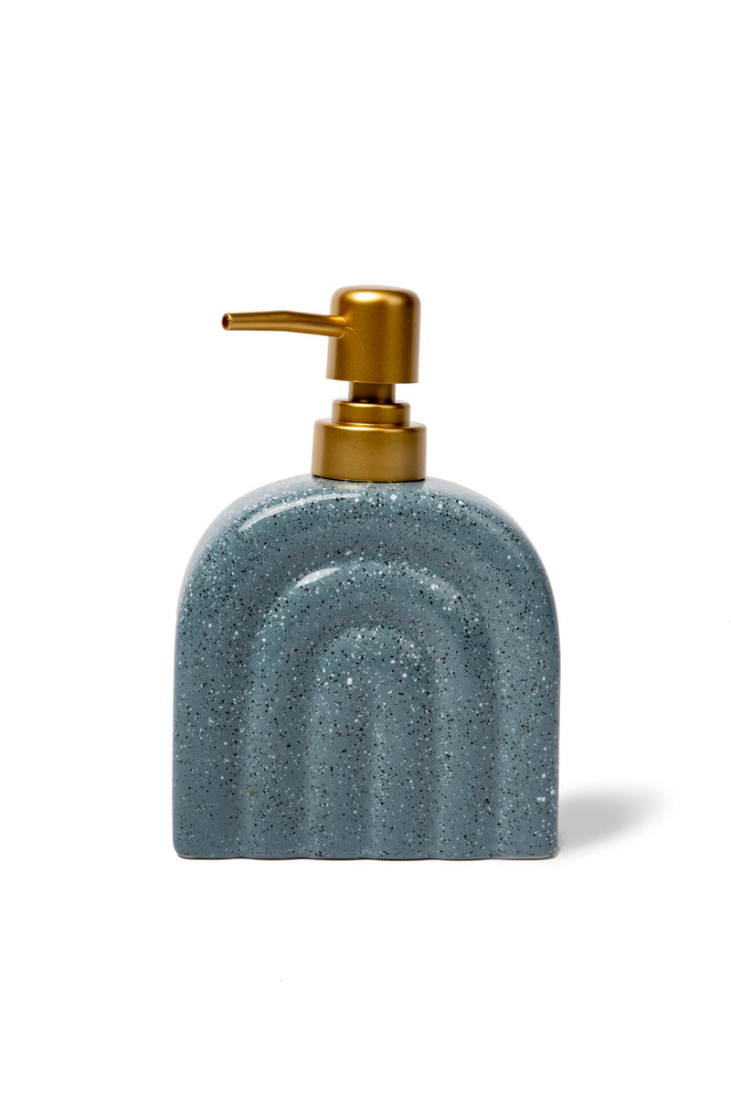 Rainbow Ceramic Soap Dispenser, Teal Blue