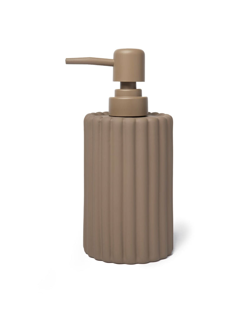 Flute Matte Textured Soap Dispenser, Dark Brown