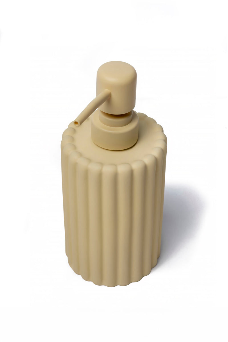 Flute Matte Textured Soap Dispenser, Light Mustard