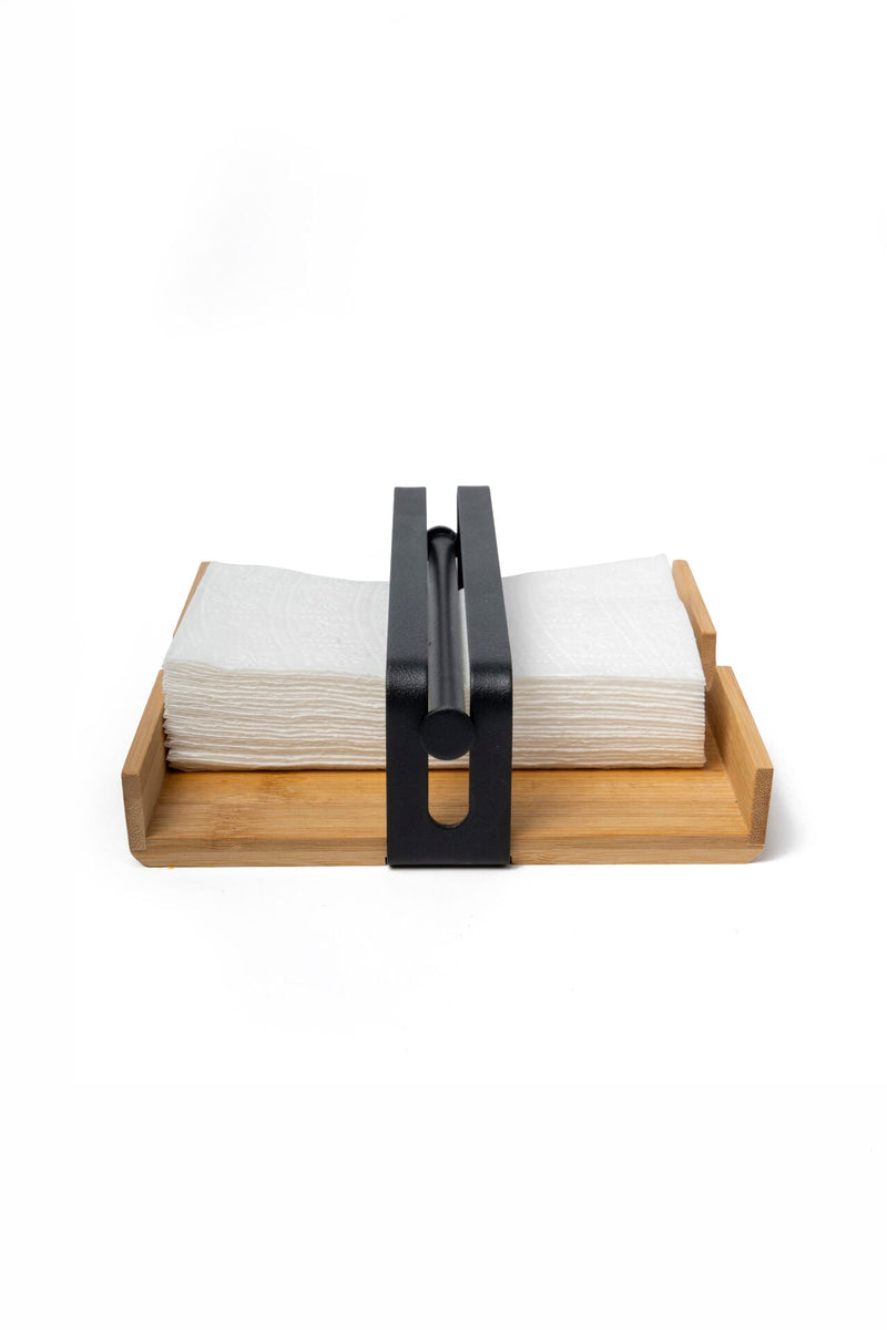 Natura Napkin Holder with Metal Weighted Bar (18 x 17.5 cm)