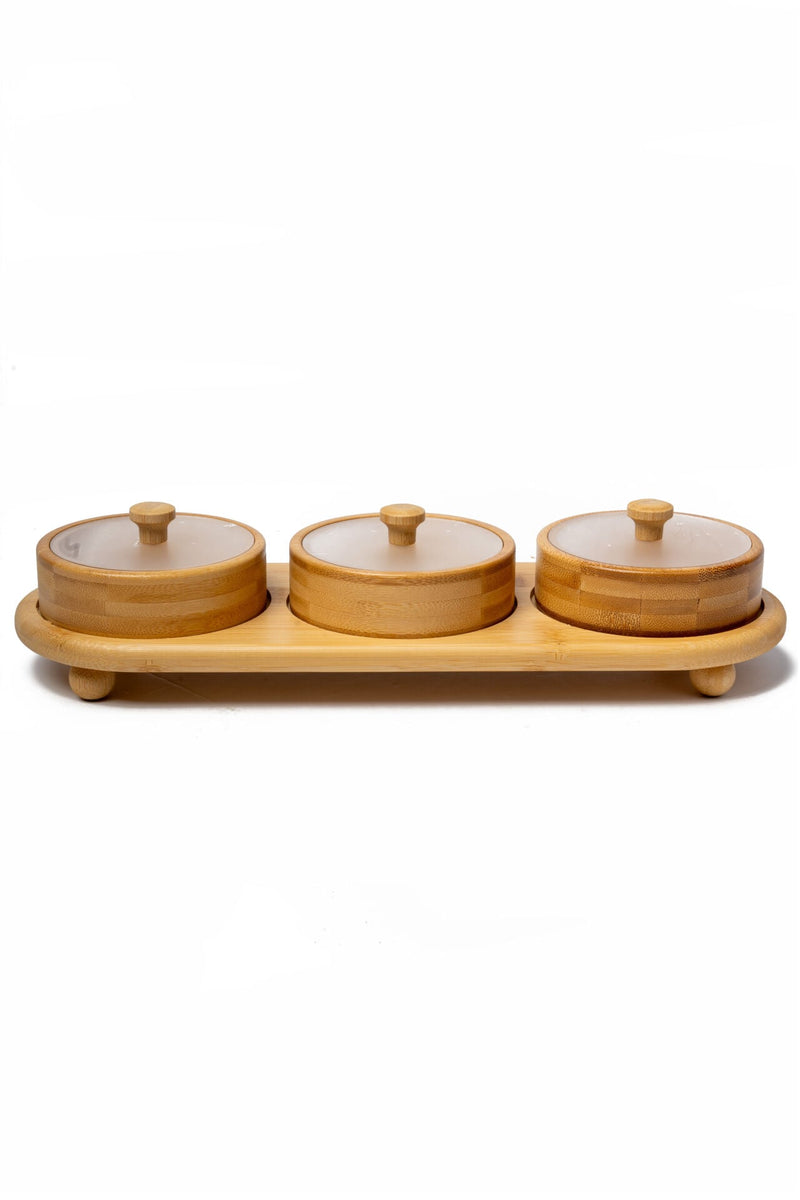 Natura 3-Bowl Lidded Snack Set