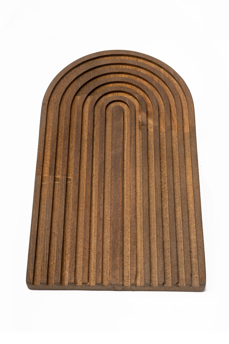 Rainbow Oval Wooden Serving Board, Walnut (24 x 14 cm)