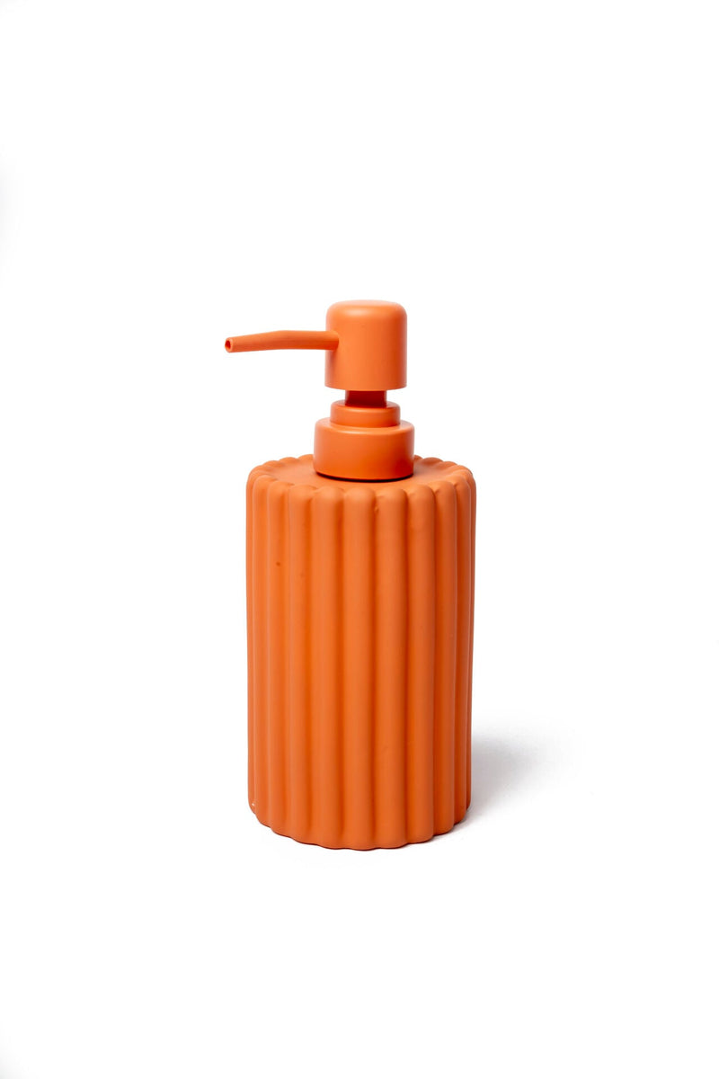 Flute Matte Textured Soap Dispenser, Orange
