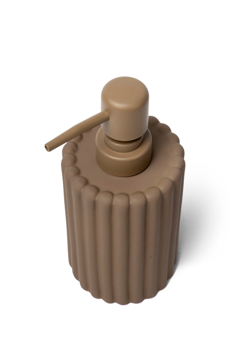 Flute Matte Textured Soap Dispenser, Dark Brown