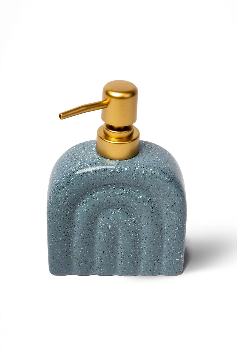 Rainbow Ceramic Soap Dispenser, Teal Blue