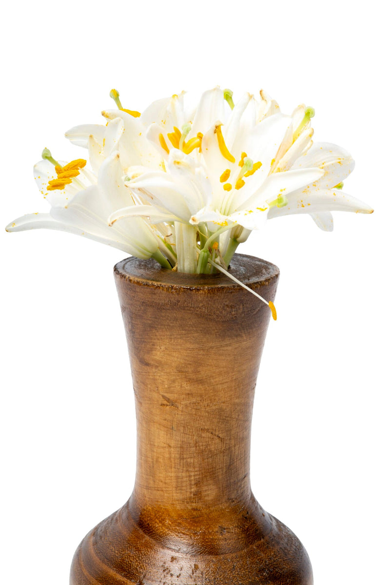 Forest Curved Design Vase, Walnut