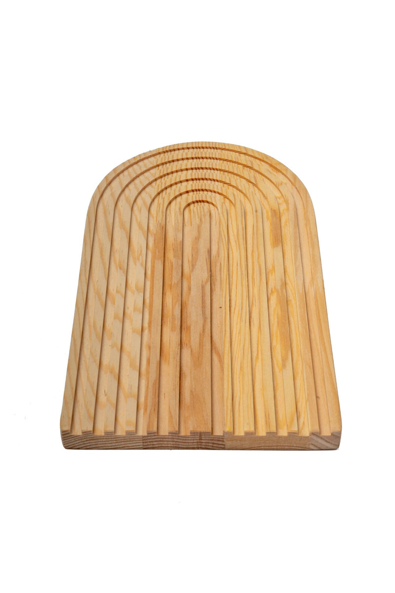 Rainbow Oval Wooden Serving Board, Natural (24 x 14 cm)