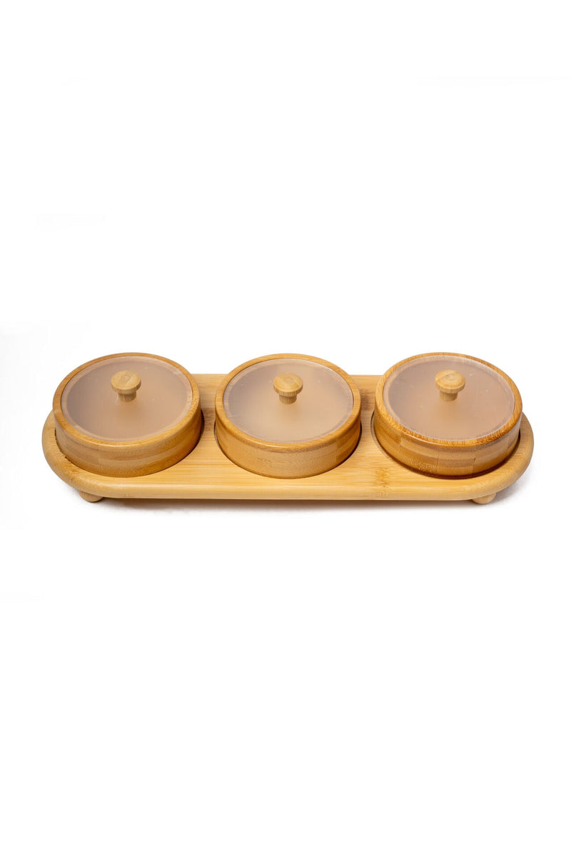 Natura 3-Bowl Lidded Snack Set