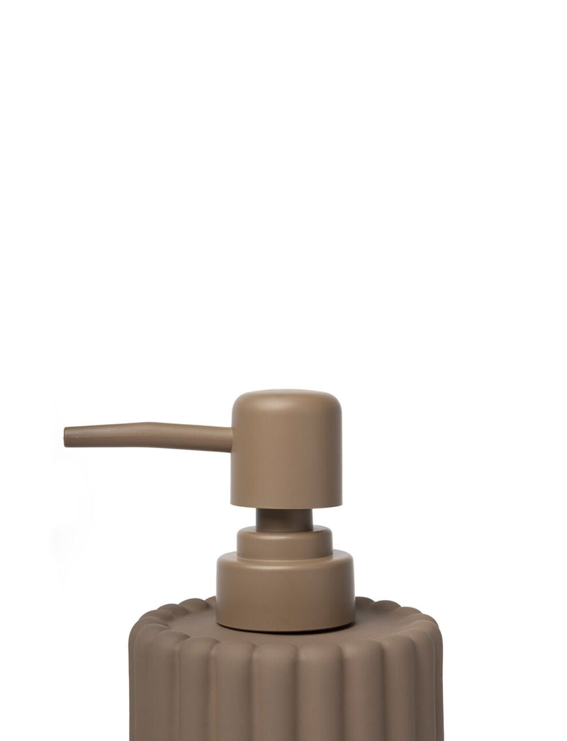 Flute Matte Textured Soap Dispenser, Dark Brown