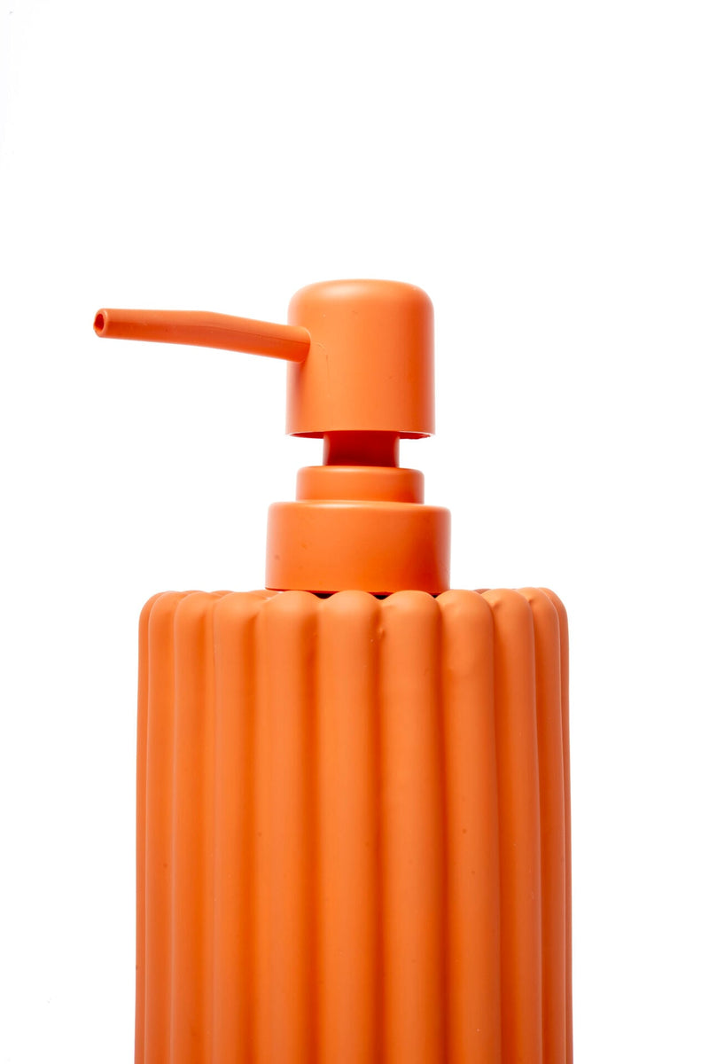 Flute Matte Textured Soap Dispenser, Orange