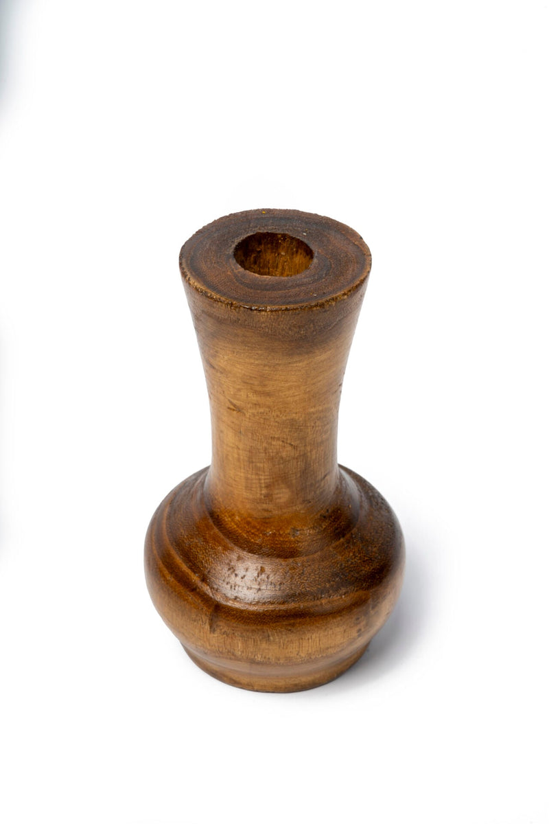 Forest Curved Design Vase, Walnut