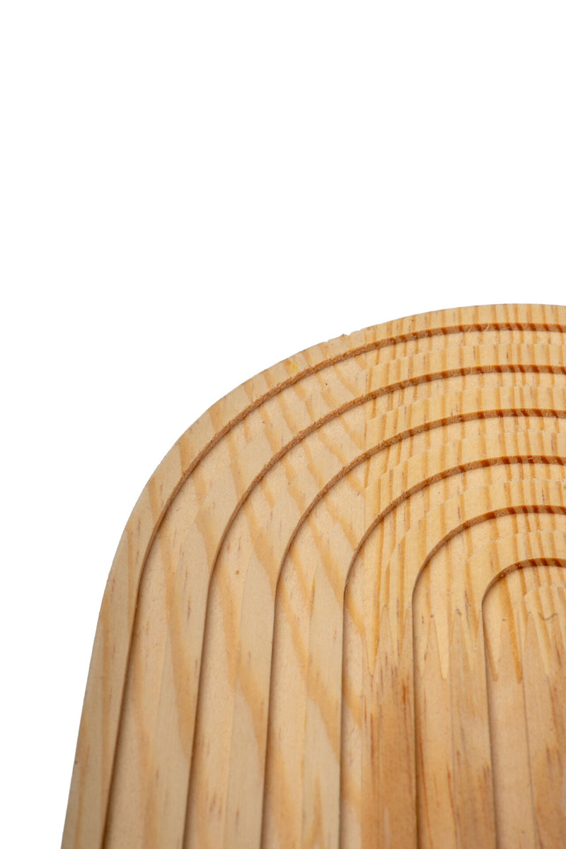 Rainbow Oval Wooden Serving Board, Natural (24 x 14 cm)