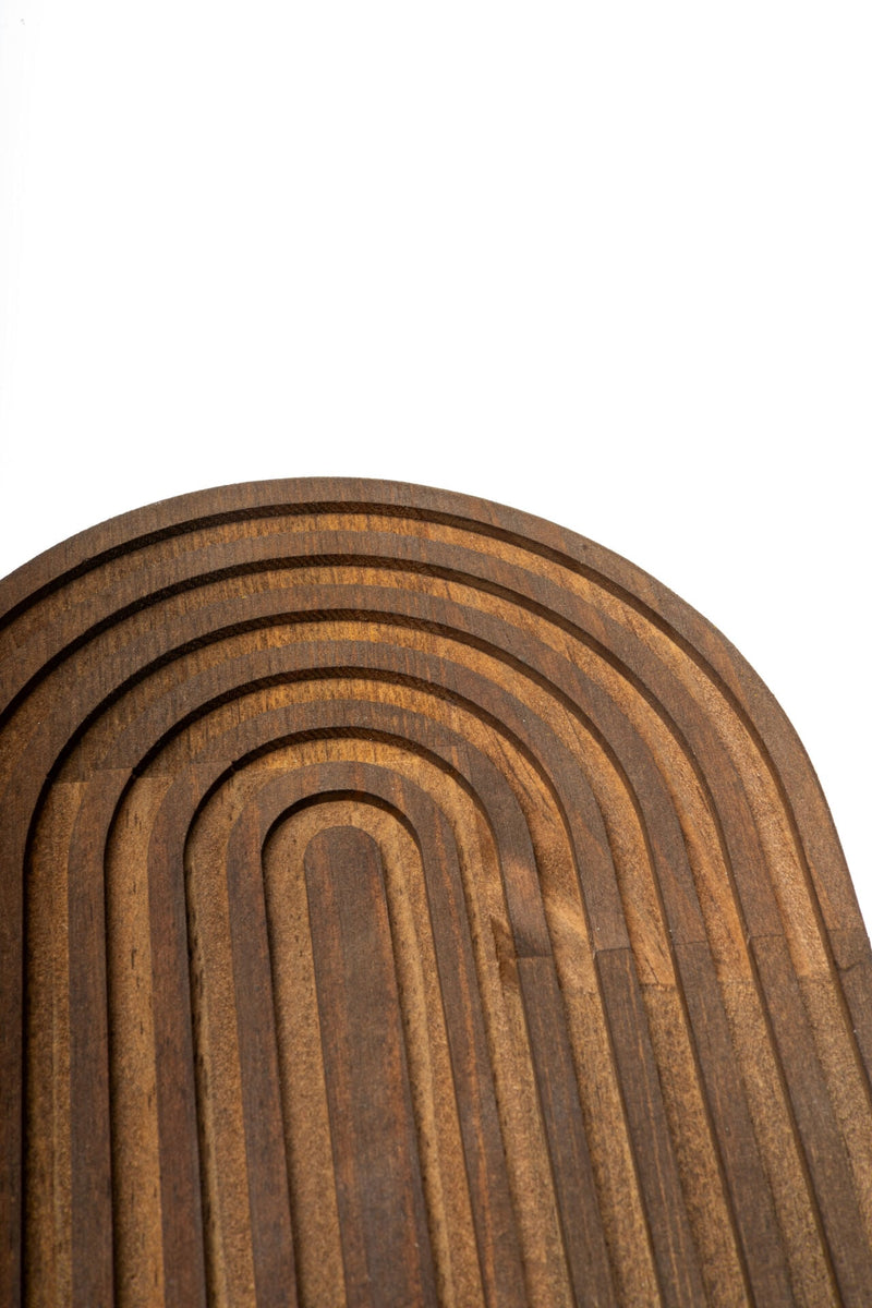 Rainbow Oval Wooden Serving Board, Walnut (24 x 14 cm)