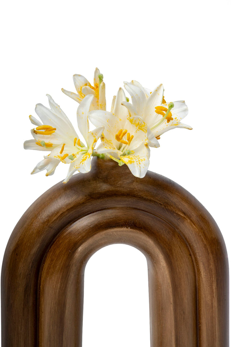Arc Ceramic Arch Vase, Wood Look