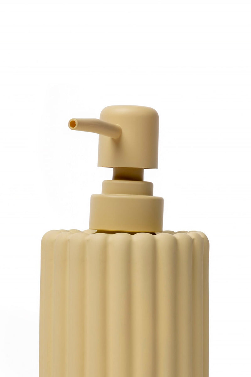Flute Matte Textured Soap Dispenser, Light Mustard