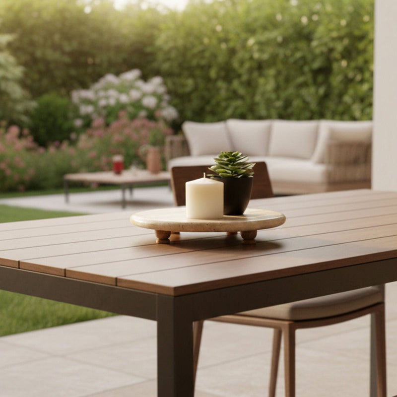 Aura Serving Stand with Wooden Feet