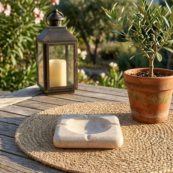 Grain Marble Ashtray, Diana Royal (11 x 11 cm)