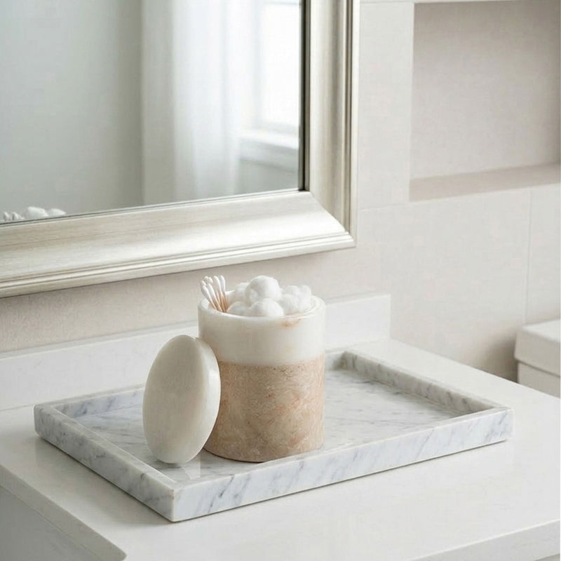 Bicolore Marble Box with Lid