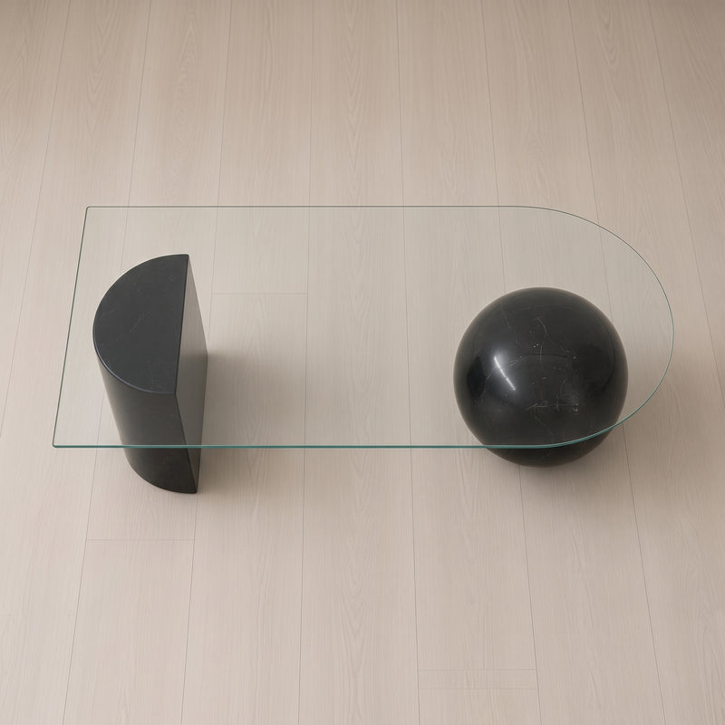 Onyx Sphere Glass Coffee Table