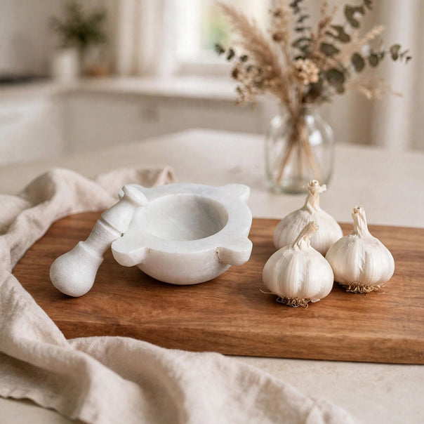 Bacino Marble Mortar and Pestle