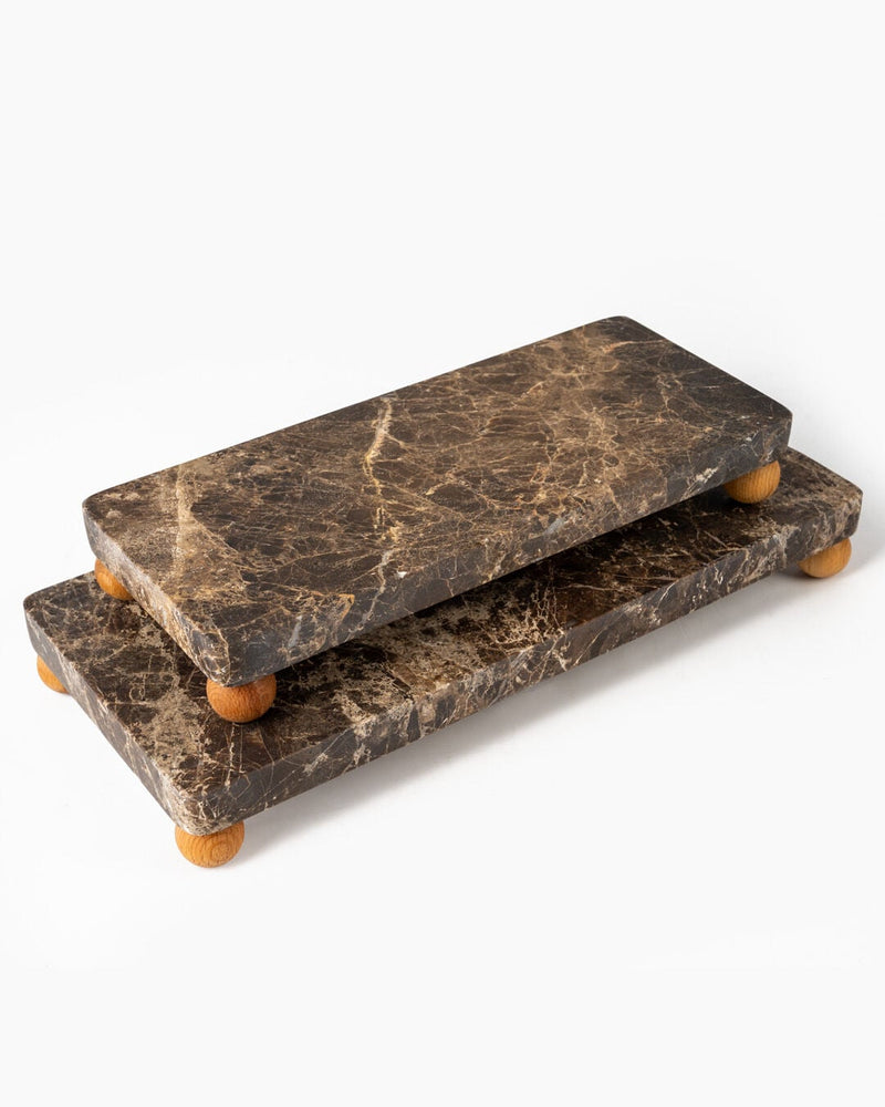 Alis Marble Rectangular Serving Set of 2, Emperador