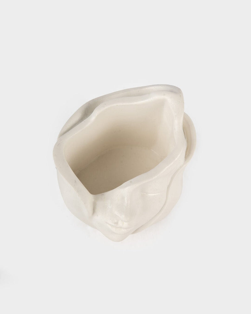 Soul Ceramic Bust Candle Holder, White (10 x 8 cm)