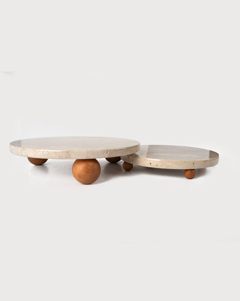 Milos Marble 2-Piece Serving Stand Set, Diana Royal