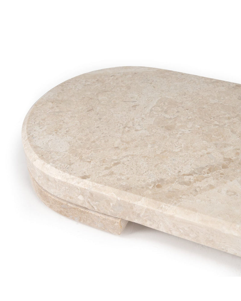 Luvia Marble Oval Serving Stand, Diana Royal (15 x 45 cm)
