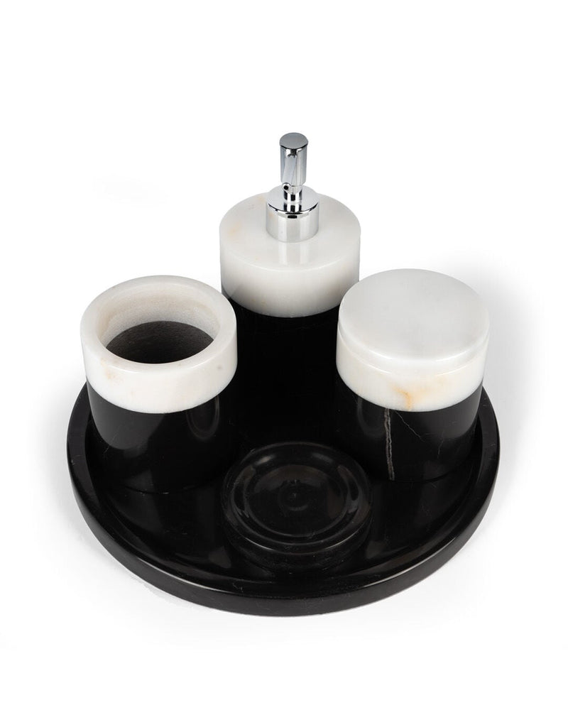 Duo Natural Marble 5-Piece Bath Set, Alexander Black